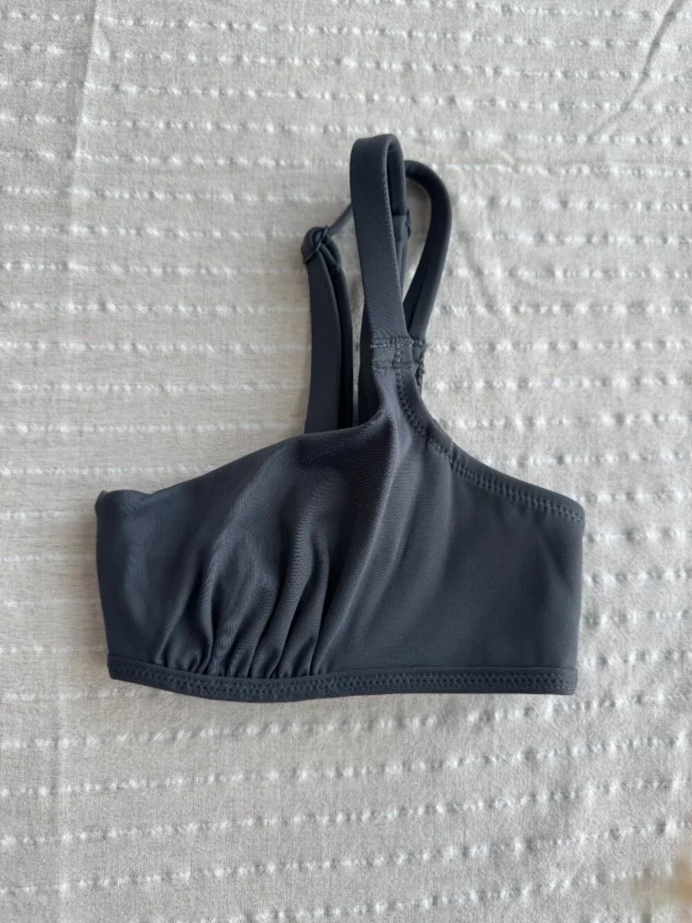 SKIMS Gunmetal Sculpting Swim Ruched Lined Bikini Top in Medium